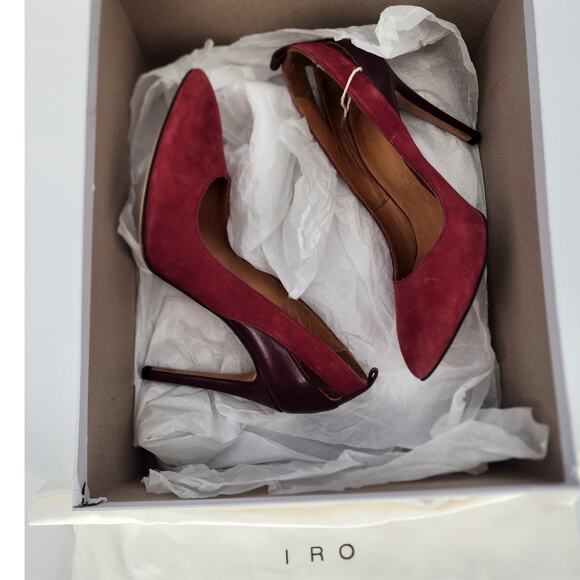 IRO Burgundy Suede/Leather Pumps Women's Size 37 (US 6.5) - Picture 13 of 15